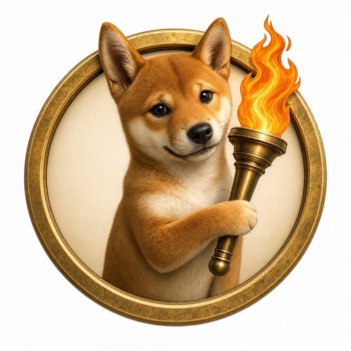 Round coin with Batorch's torch emblem and a warm orange flame.